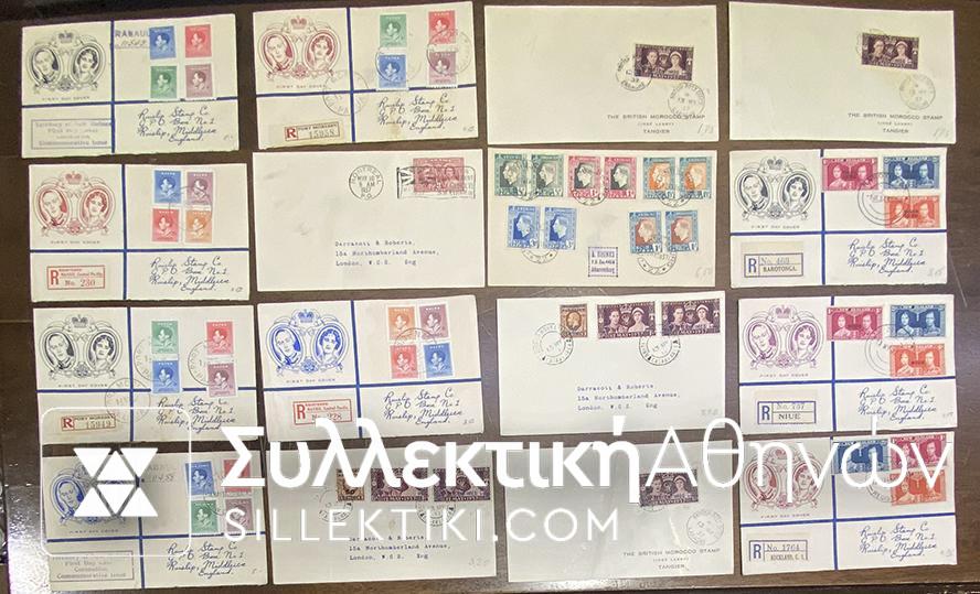 16 FDC Various English Colonies King George 6